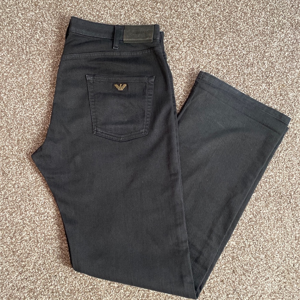 GORGEOUS ARMANI COLLEZIONI BLACK BUTTON FLY JEANS SIZE 38